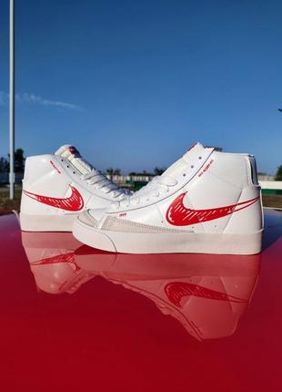 Nike blazer 1977 mid white&red2 фото