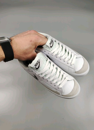 Nike blazer low white&black7 фото