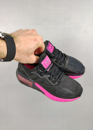 Adidas zx 2k boost black&pink6 фото