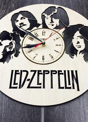 Арт-годинники настінні дерев'яні круглі «led zeppelin»2 фото