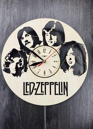 Арт-годинники настінні дерев'яні круглі «led zeppelin»1 фото