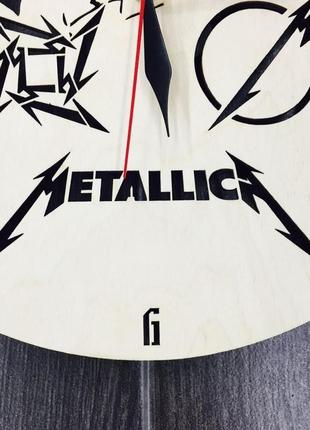 Годинники з дерева на стіну «metallica»3 фото