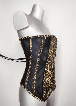 Корсет corset story профессиональный утягивающий леопардовый тигровый на завязках на застежках3 фото