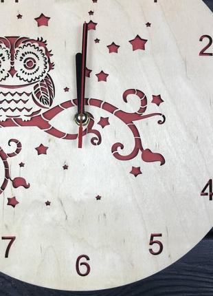 Деревянные часы  «сова» 4