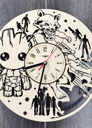 Дерев'яні дитячі настінні годинники «вартові галактики»