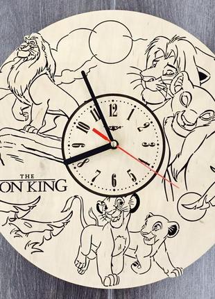 Детские настенные часы из дерева «король лев»
