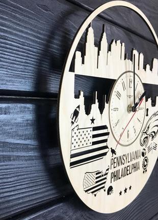 Дизайнерские часы на стену «филадельфия, пенсильвания»2 фото