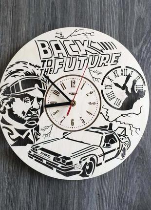 Дизайнерские деревянные часы на стену «назад в будущее»
