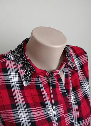 Рубашка в клетку с вышивкой