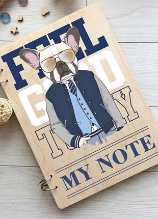 Дерев'яний блокнот в кольоровій обкладинці