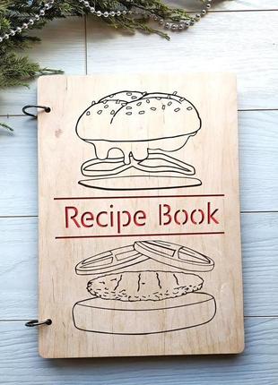 Деревянная записная книга для кулинарных рецептов1 фото
