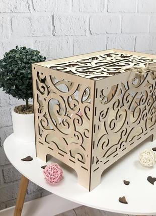 Весільний дерев'яна скриня для грошей2 фото