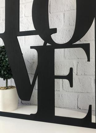 Оригінальне декоративне панно на стіну з дерева «love»3 фото