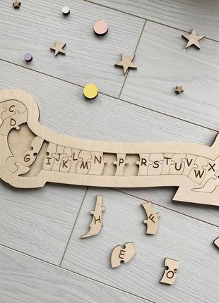 Англійська пазл-алфавіт з дерева "розумна такса"