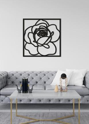 Дизайнерська настінна абстракція з дерева «троянда»1 фото
