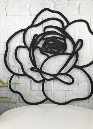 Декоративне дерев'яне панно на стіну у формі троянди1 фото