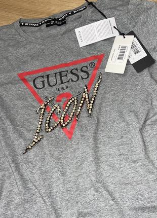 Роскошная футболка со стразами guess новая коллекция6 фото