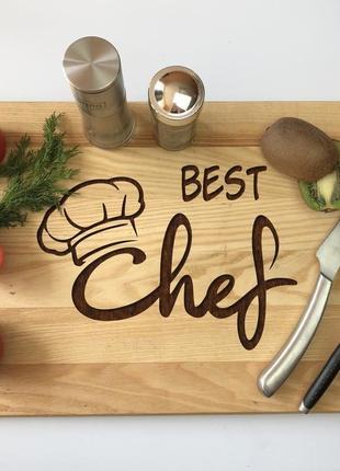 Дерев'яна кухонна дошка «best chef» 45 х 30 см2 фото