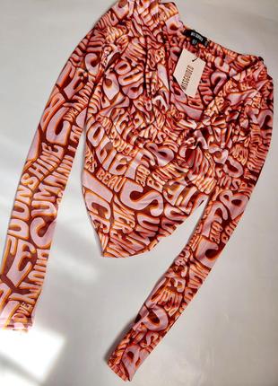 Вишукана асиметрична блуза з подвійної тканини3 фото