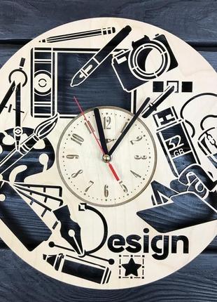 Дерев'яні настінні годинники в інтер'єр «дизайнер»