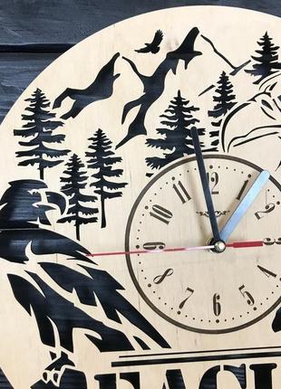 Бесшумные настенные деревянные часы «орел»3 фото