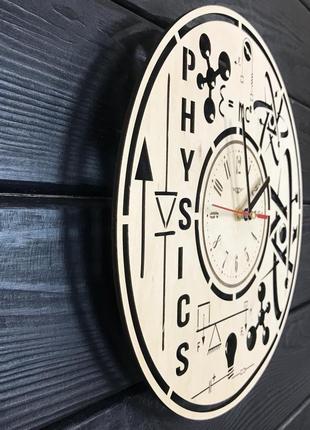 Оригінальні дерев'яні годинник не стіну «фізика»2 фото