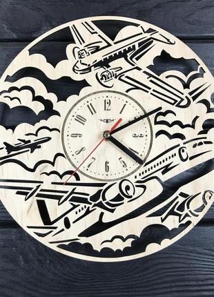 Интерьерные дизайнерские часы на стену «самолеты»