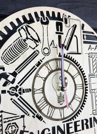 Тематичні інтер'єрні годинники настінні безшумні «інженерія»5 фото