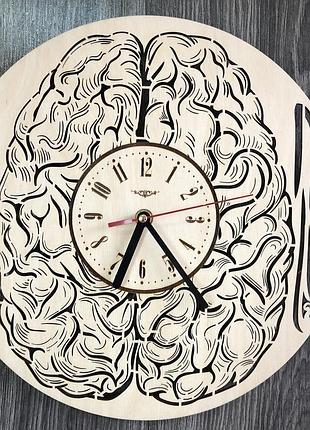 Дизайнерские деревянные часы «мозги»