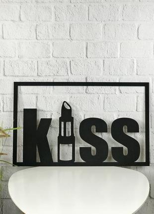 Тематическое настенное панно в салон красоты «kiss»1 фото