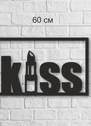 Тематическое настенное панно в салон красоты «kiss»5 фото