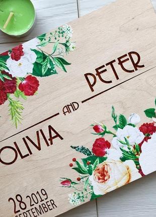 Весільний альбом у дерев'яній обкладинці з кольоровим друком2 фото