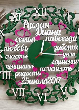 Дерев'яні настінні годинники зі словами на подарунок1 фото