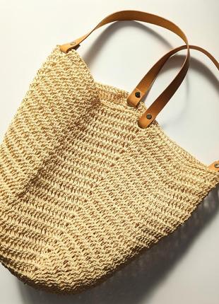 Плетений шопер, солома