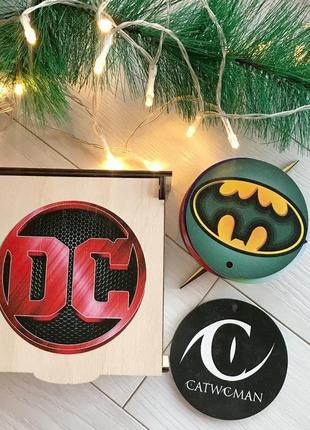 Оригинальный набор новогодних игрушек на елку с изображениями символов супергероев вселенной dc