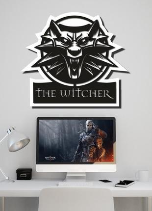 Дерев'яна картина-емблема комп'ютерної гри «the witcher»  (wd-1280)