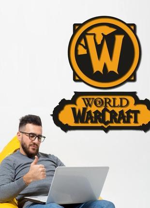 Деревянный декор на стену на тему видеоигры «world of warcraft» (wd-1330)