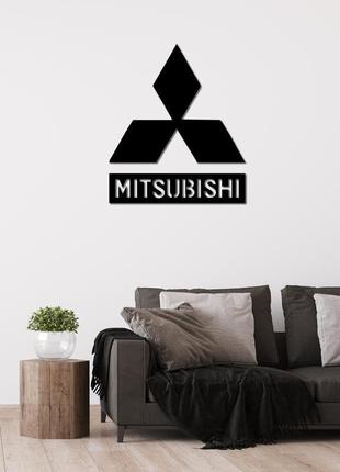 Логотип з дерева настінний в формі mitsubishi (wd-1790)