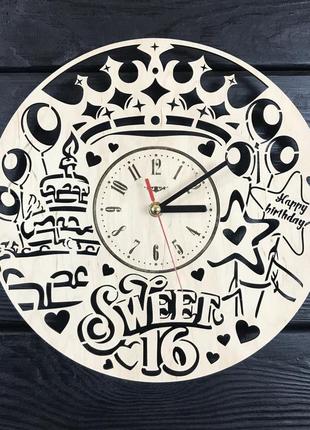 Годинник настінний з дерева "солодкі 16" cl-0446