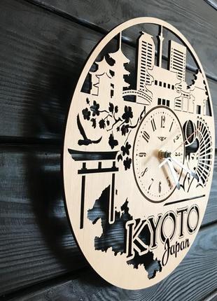 Декоративний дерев'яний годинник на стіну «кіото, японія» cl-06552 фото