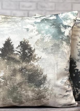 Декоративная подушка зимний лес2 фото