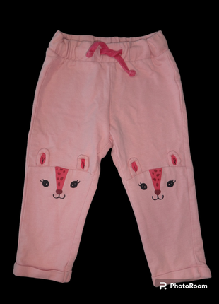 Плотные мягкие хлопковые котоновые штаны на девочку 9-12 74-80см
