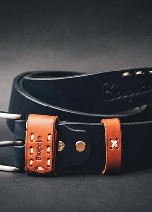 Кожаный мужской ремень коричневый(коньяк)/мужской ремень натуральная кожа/подарок мужчине