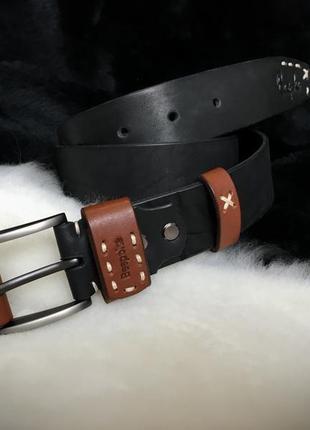 Кожаный мужской ремень коричневый(коньяк)/мужской ремень натуральная кожа/подарок мужчине