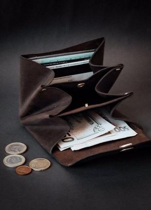 Невеликий жіночий гаманець з монетницьою (коричневий) / подарунок для жінок2 фото
