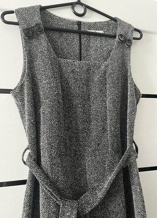 Комбинезон кюлоты серый с поясом3 фото