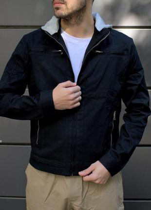 Стильная коттоновая куртка ветровка с капюшоном6 фото