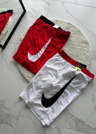 Шорти nike  big swoosh білі/червоні, шорти найк чоловічі/підліткові купити s,m, l1 фото