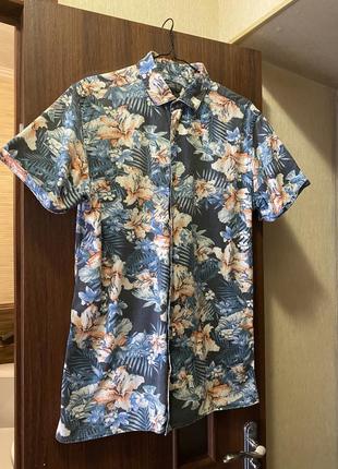 Рубашка jack &amp; jones originals с коротким рукавом и цветочным принтом
