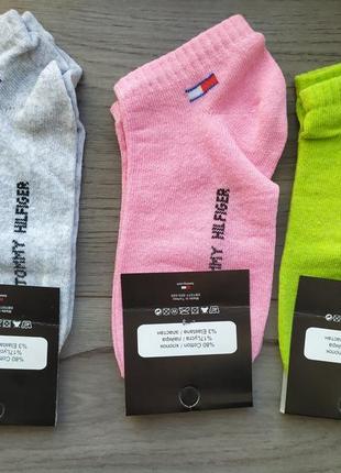 Женские короткие стрейчевые носки в "tommy hilfiger" турция 36-40 ассорти